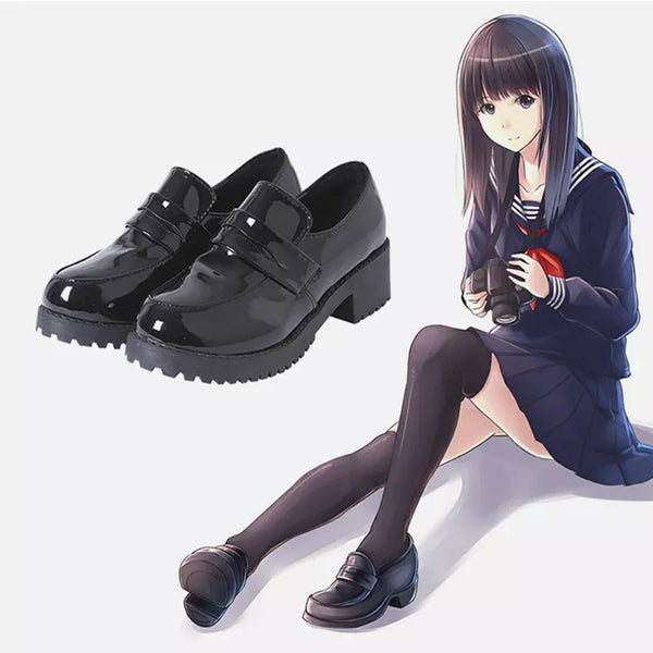 Japanese Student Shoes Girl Lolita Cospaly Shoes Women JK Uniform PU Leather Loafers Casual Shoes