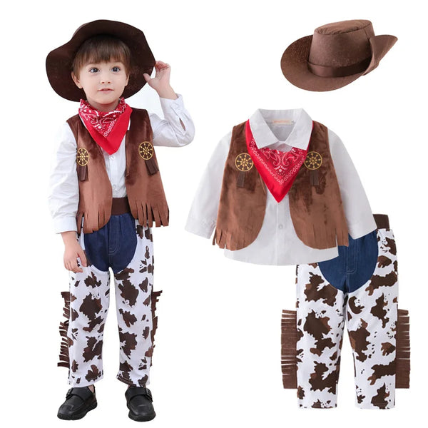 Halloween Costumes for Baby Toddler Kids Child Boys Cow Boy Cowboy Costume Party Fancy Dress