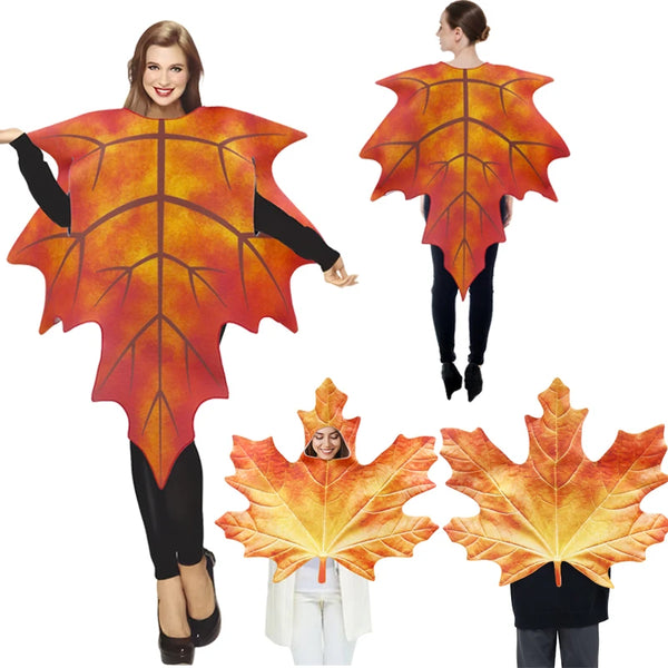 Carnival Party Funny Maple leaf Costume Halloween Costume For Adult Christmas Family Fancy Dress Stage Sponge Performance