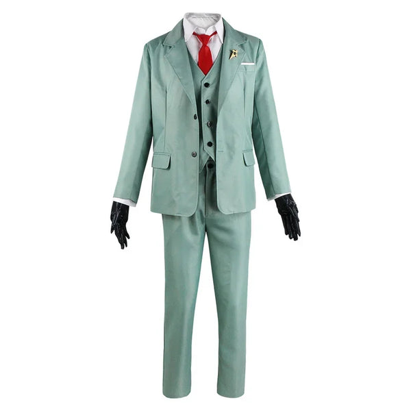 Spy F Family Loid f Forger Cosplay Costume Light Green Suit Blond Wig Hat Twilight Outfit Shirt Tie Men Clothes Halloween
