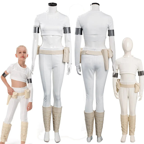 Adult Kids Padme Cosplay Amidala Fantasy Movie Space Battle Costume Outfits Girls WomenHalloween Carnival Party Roleplay Suit