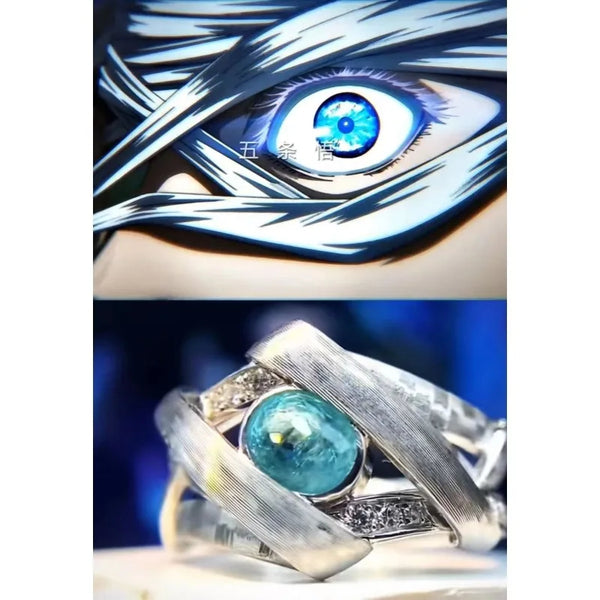 2024 New Jujutsu K Kaisen Ring Cosplay Prop Anime Accessories  Gojo Satoru Eye Ring Jewelry Cosplay Xmas Gift Wholesale Ring