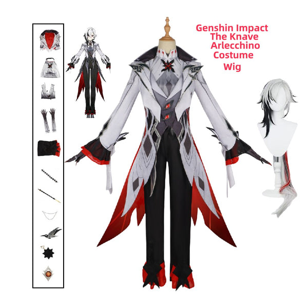 Genshin Impact Arlecchino Cosplay Costume The Knave Halloween For Women Anime Game Clothes