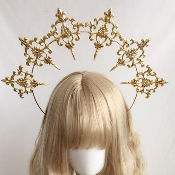 Styles Optional Gothic Lolita Sun Godmother's Headwear Headband Virgin Mary Baroque KC Hair Accessories for Womens