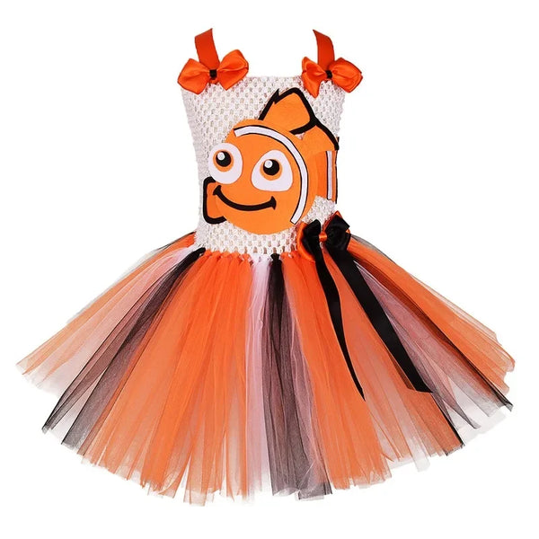 New Models High Quality Clownfish  Dress Tutu Costume for Baby Girls  Christmas Halloween Cosplay Costume for Kids