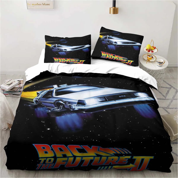 Back To The Future Classic Movie Retro Bedding Set Bed Three Piece Set Single Double Bed Queen Size King Quilt Cover Boy Gift