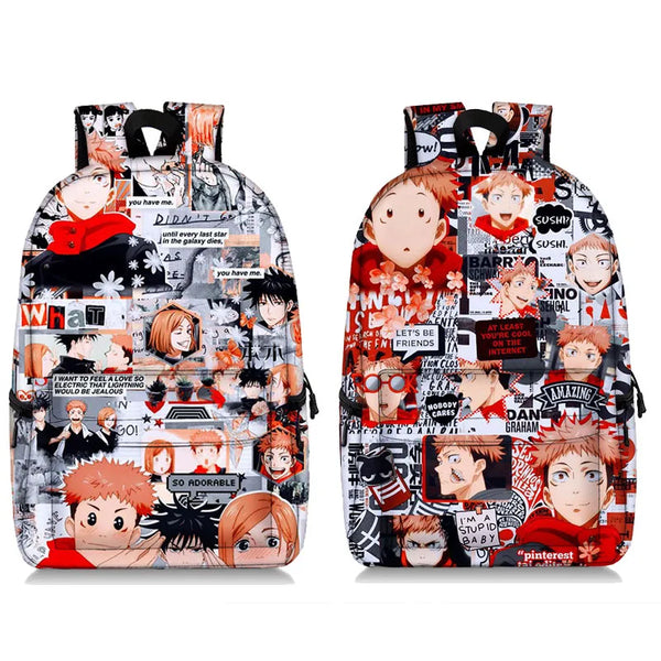 Manga Collage Backpack for Girls Boys Travel Rucksack Satoru Gojo Jujutsu and Kaisen Itadori Megumi Anime Backpacks for Teenage