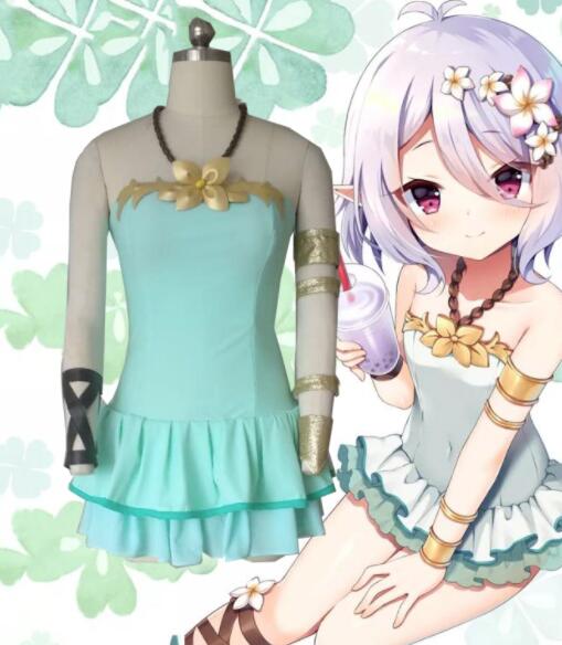 Game Princess Connect! Re:dive Cosplay Costume Natsume Kokoro/kokkoro Cosplay Costumes Women Halloween One-piece Swimming Suit Green