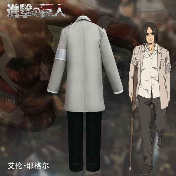 Final Season Anime Attack oOn Titan Eren Jaeger Cosplay Costume Shingeki nNo Kyojin Trench Pants Shirt Marley Officer Men Women