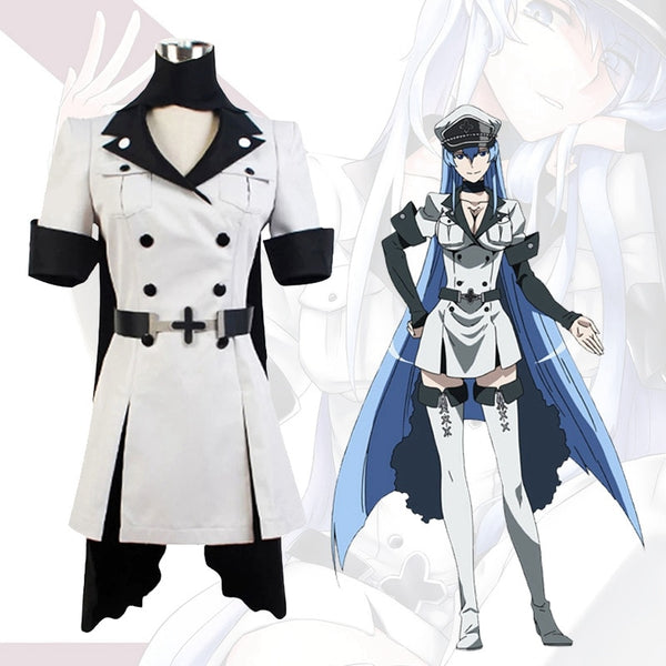 Cosplay Akame ga KILL Esdeath Empire General Apparel Full Set Uniform Outfit Cosplay Costume Halloween Costume