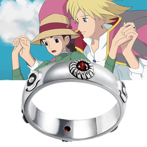 Anime Howl&#39;s Moving Castle Ring Hayao Miyazaki Cosplay Howl Sophie Metal Adjustable Unisex Rings Jewelry Prop Accessories Gift