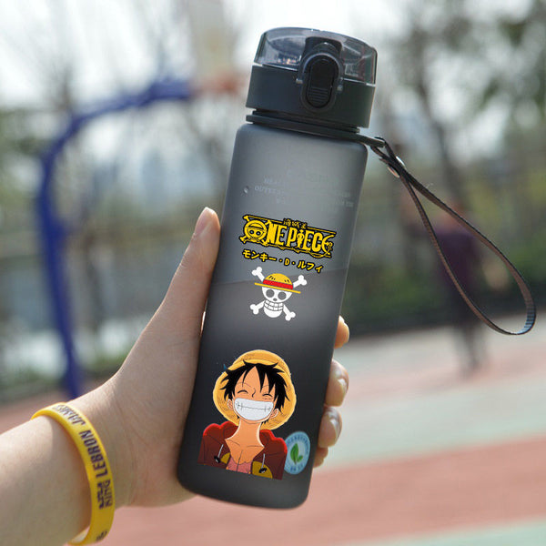 560ml Japan Anime Sport Water Bottle BPA Free Leakproof Plastic Protein Shaker Water Cup Outdoor Travel Portable Drink Bottle
