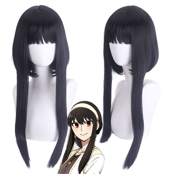 Anime Spy F Family Yor f Forger Cosplay Wig 45cm Black bobo Synthetic Hair Girls Cosplay wigs