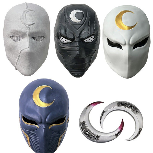 Helmet Movie Moon Cosplay Knight Marc Spector Cosplay Superhero Mask Costume Latex Halloween Party Accessory Prop