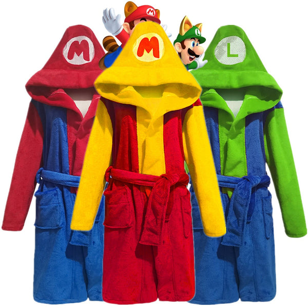 Anime Game Luigi Unisex Adult Kids Sleepwear Pajamas Cosplay Costume Night Robe Bathrobe Xmas Gift Halloween Props