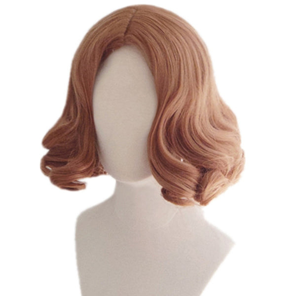 P5 Persona5 Haru Okumura Short Orange Pink Centre-parted Curly Heat Resistant Hair Wig