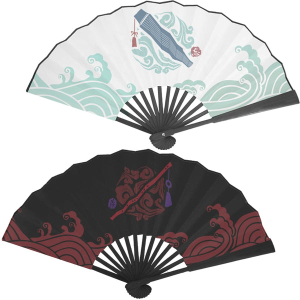 10.5 Inch Grandmaster of Demonic Cultivation Cosplay Wei Wuxian Lan Wangji Mo Dao Zu Shi Silk Cloth Chinese Folding Fan PropGift