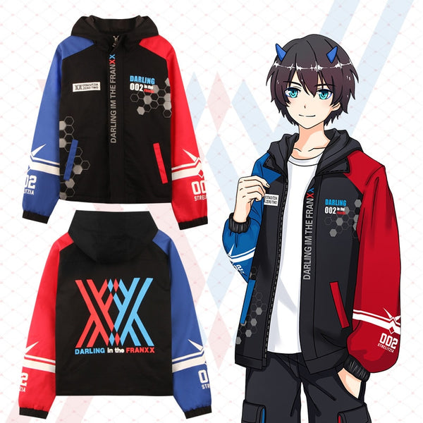 Darling in the Franxx Zero Two 02 Jacket zipper Hoodie Long Sleeve hooded Coat anime tops cosplay costume