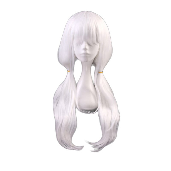 Danganronpa Angie Yonaga Women White Long Wig Cosplay Costume Dangan Ronpa V3 Killing Harmony Heat Resistant Synthetic Hair Wigs