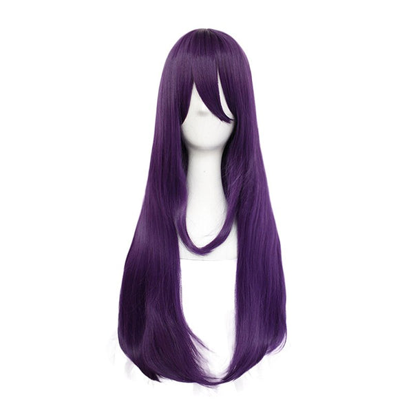 Ddlc Doki Doki Literature Club Yuri Women Purple Long Wig Cosplay Costume Heat Resistant Synthetic Hair Party Role Play Wigs