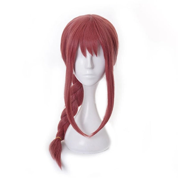 MakimaA Cosplay Wig Anime Chain-saw and Man Cosplay Long Pink Braided Synthetic Hair Halloween Party Role Play Wigs