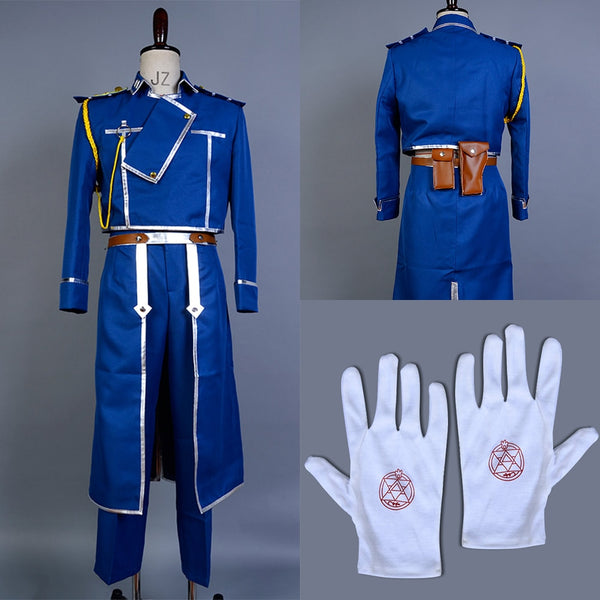 Adult Men Women Fullmetal Alchemist Colonel Roy Mustang Military Uniform Cosplay Costume Outfit