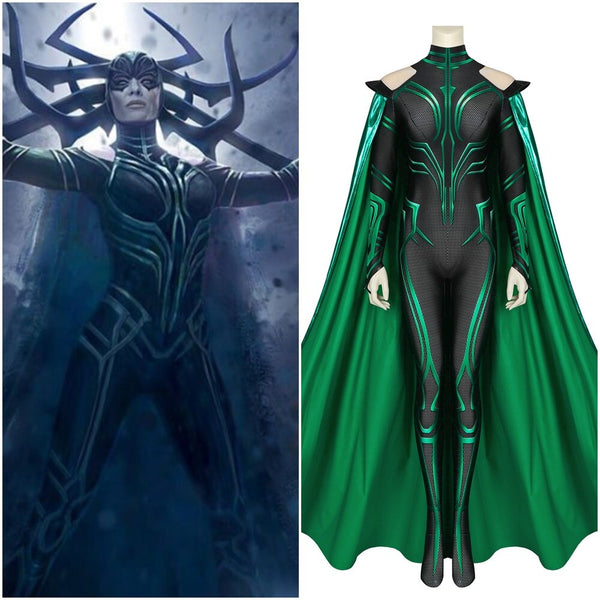 Superhero IThor Ragnarok Trailer Hela Costume Cosplay Suit 3D Printed Women's Outfit