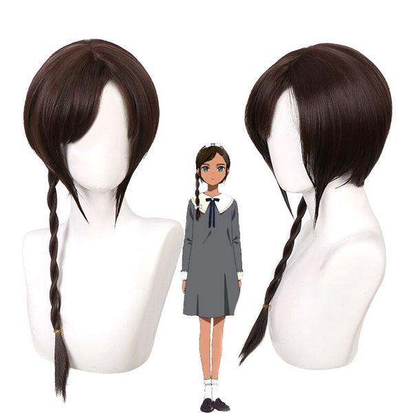 Aonuma Neiru High Temperature Silk Cosplay Wig Anime Wonder Egg Priority Woman Girl Dark Brown Long Braid Halloween Hair