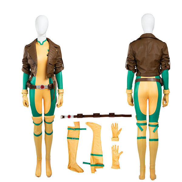 Rogue Mary Cosplay Roleplay Halloween Costumes For Women Superhero Jumpsuit Jacket