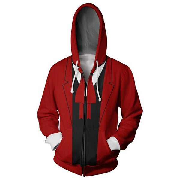 Anime Hellsing Cosplay Alucard zipper hoodie men and women casual sportswear sweater 3D printing