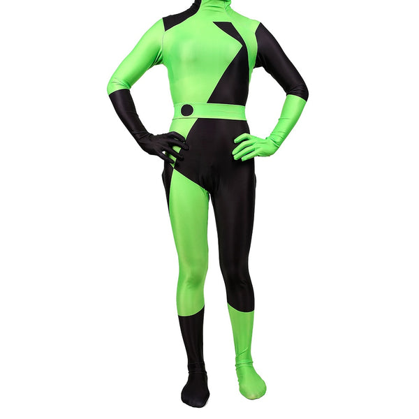 Lady Super Villain Kim Possible Shego Cosplay Costumes