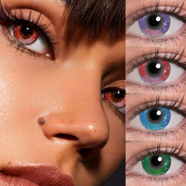 2pcs(1 Pair) Cosplay Color Contact Lenses Cosplay Cosmestic Makeup Spark Blue Red Green Purple Lens Colored Contacts