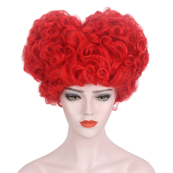Alice in Wonderland Red Queen Cosplay Wig Queen of Hearts Wig Heat Resistant Synthetic Red Hair Wigs + Wig Cap