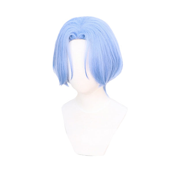 Anime SK∞ Langa Cosplay Wig Gradient Blue Short Straight Middle Part Mullet Hair Heat Resistant SK8 the Infinity SK Eight