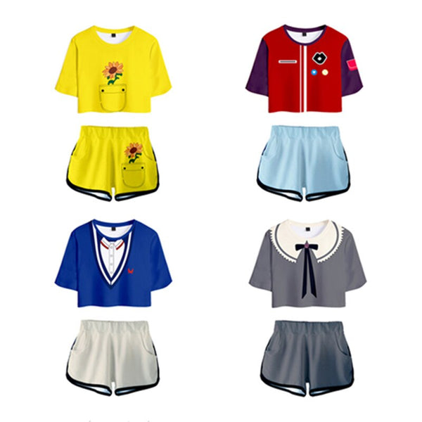 Wonder Egg Priority Ohto Ai Kawai Rika Cosplay Costume 3D Print Crop Top Shorts Two Piece Sets