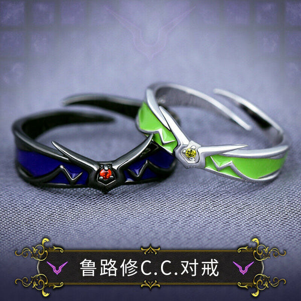 Anime Code G Geass C.c. Lelouch Lamperouge Adjustable Ring Fashion 925 Sterling Silver Rings Cosplay Props Jewelry Daily Cos Gift