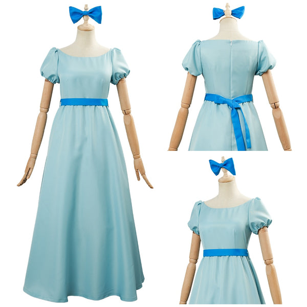 Anime Peter P Pan Wendy Darling Cosplay Costume Blue Long Dress Outfits Halloween Carnival Party Suit