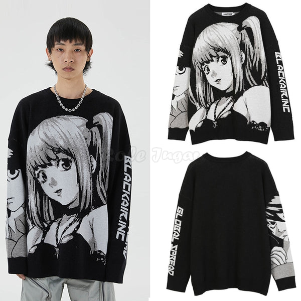 Japan Anime Death N Note Misa Sweatshirt Cosplay Costumes Unisex Loose Long Sleeve Print Pullover Tops