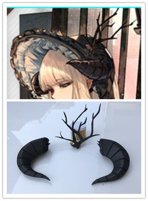 Game Arknights Nightingale Cosplay Horns Head Clip Branch Headgear Headwear Cosplay Props Accessories Hair Clip Halloween