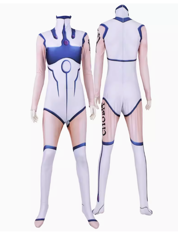 White Anime Humanoidid Computer Angel a Heart Bodysuit Cosplay Performance Zentai