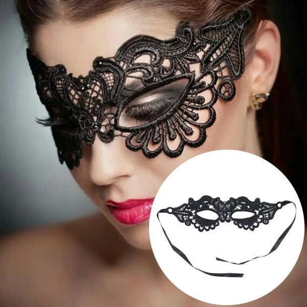 Women Carnival Mask Hollow Lace Masquerade Face Mask Princess Prom Party Props Black Eye Mask Halloween Costume for Women