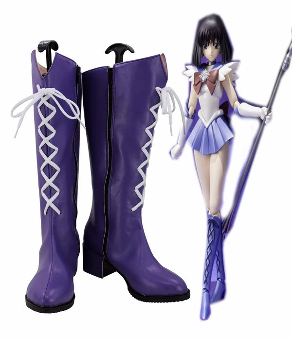 Sailor Shoes Saturn Purple Sailor Cosplay Moon Shoes Cosplay Boots Custom Made Unisex Cosplay