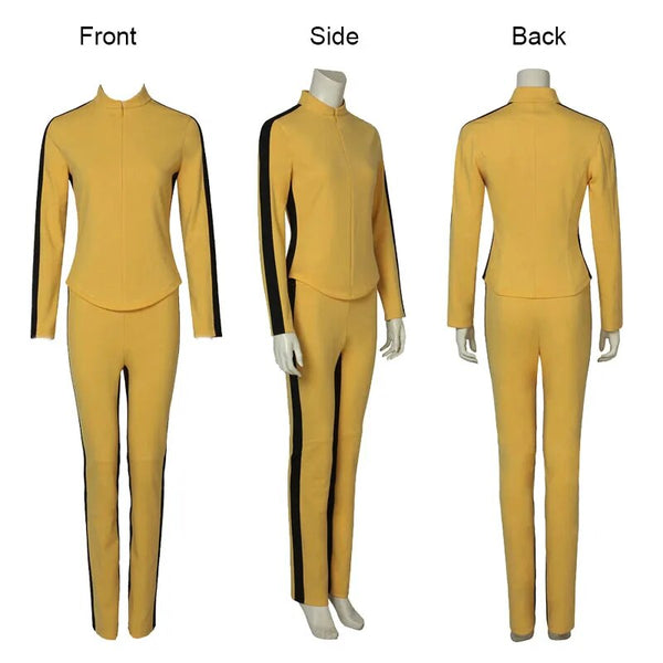 Uma Thurman The Movie Kill Cosplay Bill Costume Women's Yellow Tight Uniform Suits The Bride Cosplay Halloween Party Costumes