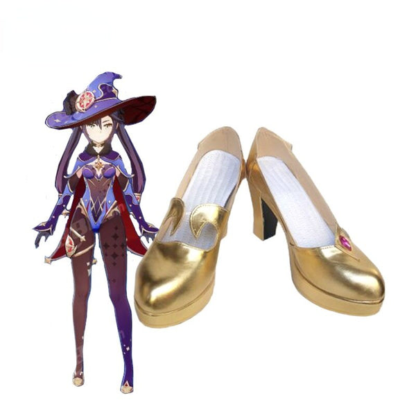 Genshin Impact Mona Cosplay Shoes Boots Halloween Carnival Cosplay Costume Accessories High heels shoes PU