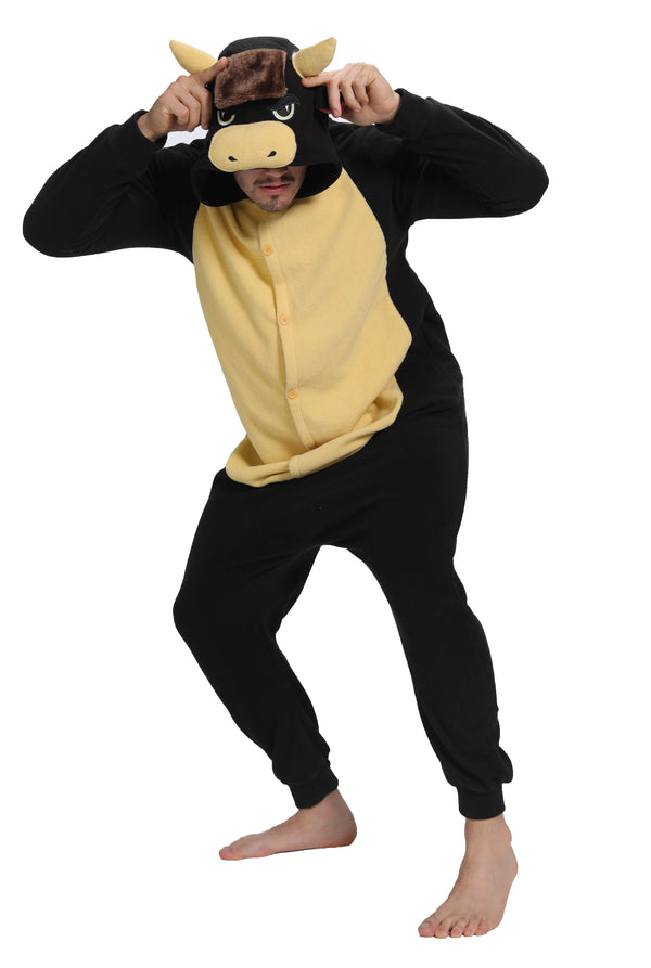 New Animal Bull Onesie Cow Donkey Pajamas Sleepsuit Cosplay Jumpsuit Costume Adult