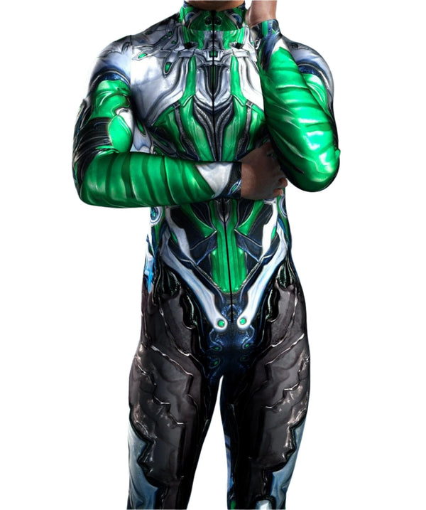 Mechch Style Halloween Bodysuit  Printing Men Slim Long Sleeve Cosplay Carnival Costumes Tight Jumpsuit Zentai
