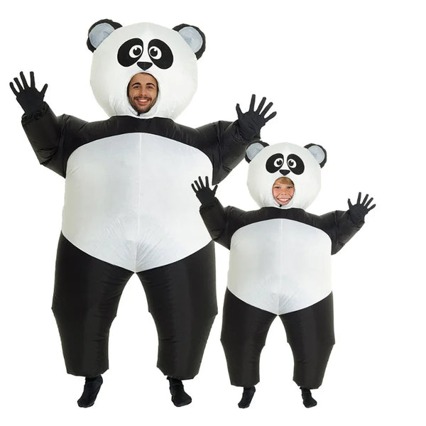 Panda Inflatable Costume for Kids Adult Funny Mascot Cosplay Air Blow Suit Carnival Cartoon Dress Up Parent-child Wear Festival