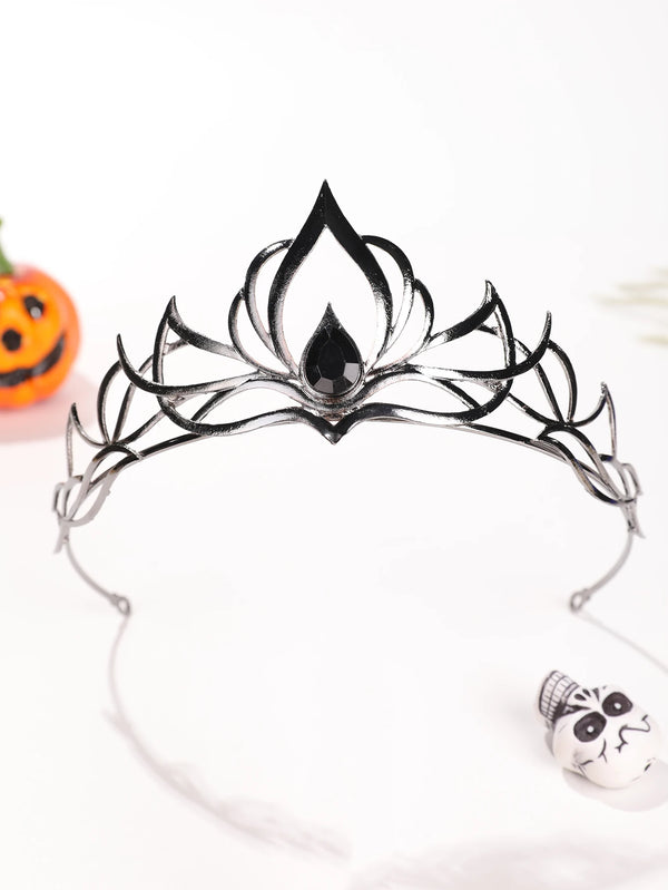 1 Piece of Fashionable and Popular Halloween Dark Design Gothic Halloween Water Diamond Crown Headwear Accessories in Europe and