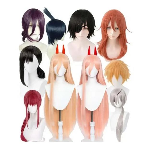 Chainsawaw Cosplay Man Wigs Rezeze Angel Devil Quanxi Makimama Power Hayakawawa Akiki Denjiji Heat Resistant Hair Anime synthetic Wigs