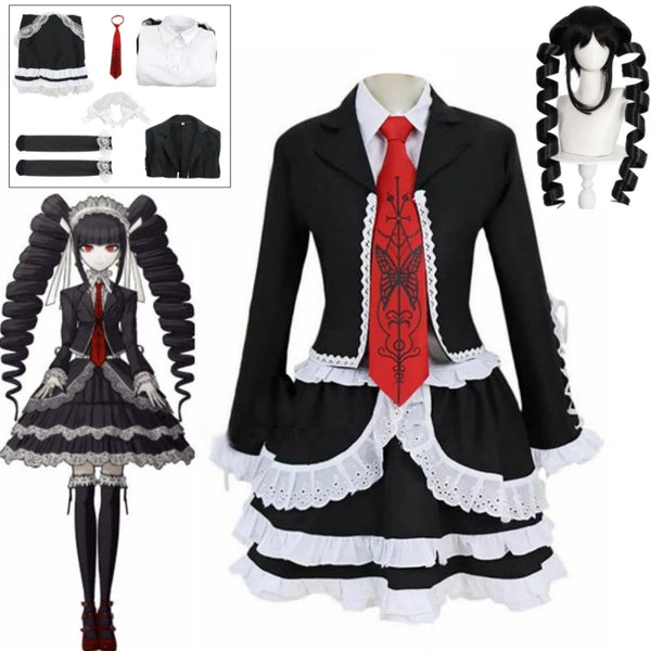 Dangaronpapa Celestiaia Ludenbergrg Cosplay Costume School Uniform Women's Halloween Full Set Gothic Lolita Costume Party